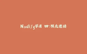 Nodify学习 四:预先连接-拾光赋