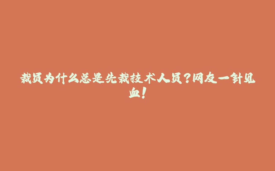 裁员为什么总是先裁技术人员？网友一针见血！ - 拾光赋-拾光赋