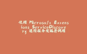 使用 Microsoft.Extensions.ServiceDiscovery 进行服务发现并调用-拾光赋