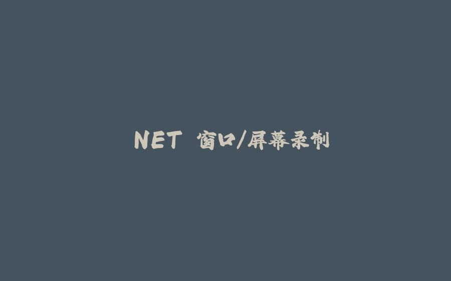.NET 窗口/屏幕录制 - 拾光赋-拾光赋