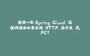 美团一面：Spring Cloud 远程调用为啥要采用 HTTP，而不是 RPC？-拾光赋