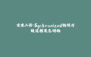 京东二面：Sychronized的锁升级过程是怎样的-拾光赋