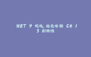 .NET 9 优化，抢先体验 C# 13 新特性-拾光赋