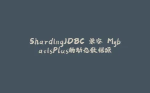 ShardingJDBC 兼容 MybatisPlus的动态数据源-拾光赋