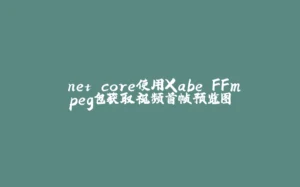 .net core使用Xabe.FFmpeg包获取视频首帧预览图-拾光赋
