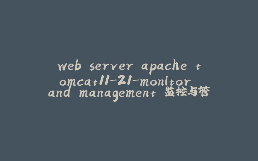 web server apache tomcat11-21-monitor and management 监控与管理 - 拾光赋-拾光赋