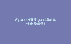 Python内置库:pathlib(文件路径操作)-拾光赋