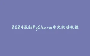 2024最新PyCharm永久激活教程-拾光赋