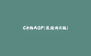 C#的AOP(最经典实现)-拾光赋