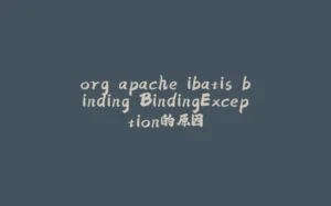 org.apache.ibatis.binding.BindingException的原因-拾光赋