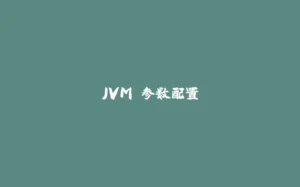 JVM 参数配置-拾光赋