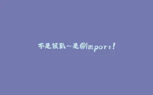 不是银趴~是@Import！-拾光赋