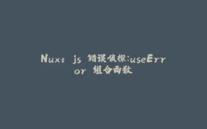 Nuxt.js 错误侦探：useError 组合函数-拾光赋