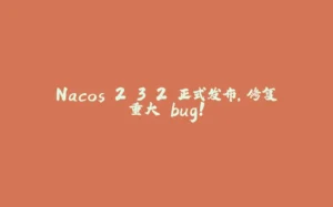 Nacos 2.3.2 正式发布,修复重大 bug!-拾光赋