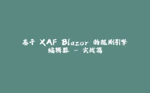 基于 XAF Blazor 的规则引擎编辑器 - 实战篇-拾光赋