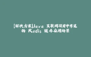 【解决方案】Java 互联网项目中常见的 Redis 缓存应用场景-拾光赋