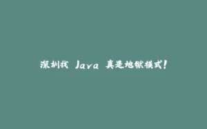深圳找 Java 真是地狱模式!-拾光赋
