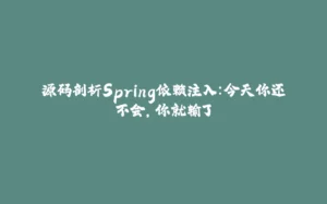源码剖析Spring依赖注入：今天你还不会，你就输了-拾光赋