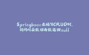 Springboot在编写CRUD时，访问对应数据函数返回null-拾光赋