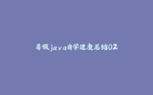 暑假java自学进度总结02-拾光赋