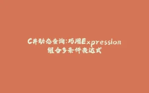 C#动态查询：巧用Expression组合多条件表达式-拾光赋