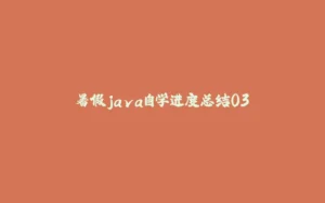 暑假java自学进度总结03-拾光赋