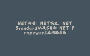.NET科普：.NET简史、.NET Standard以及C#和.NET Framework之间的关系-拾光赋