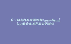 C++动态内存分配探秘：new与malloc的关键差异及实例解析-拾光赋