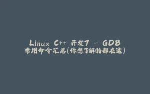 Linux C++ 开发7 - GDB常用命令汇总(你想了解的都在这)-拾光赋