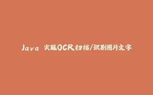 Java 实现OCR扫描/识别图片文字-拾光赋