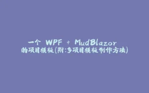 一个 WPF + MudBlazor 的项目模板(附:多项目模板制作方法)-拾光赋