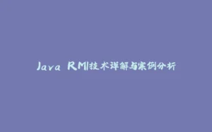 Java RMI技术详解与案例分析-拾光赋