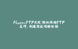 FluentFTP实战:轻松操控FTP文件,创造高效传输体验-拾光赋