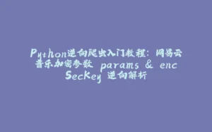 Python逆向爬虫入门教程: 网易云音乐加密参数 params & encSecKey 逆向解析-拾光赋