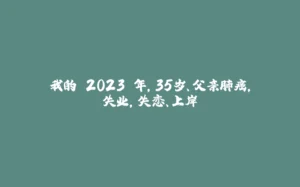 我的 2023 年，35岁、父亲肺癌，失业，失恋、上岸-拾光赋