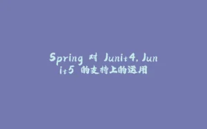 Spring 对 Junit4,Junit5 的支持上的运用-拾光赋