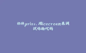 扔掉print，用icecream来调试你的代码-拾光赋