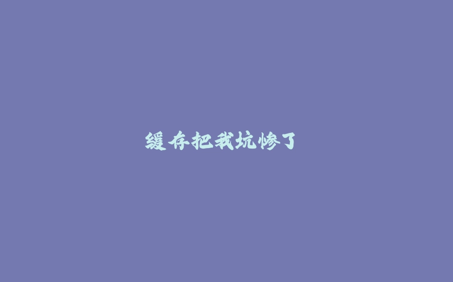 缓存把我坑惨了.. - 拾光赋-拾光赋