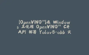 【OpenVINO™】在 Windows 上使用 OpenVINO™ C# API 部署 Yolov8-obb 实现任意方向的目标检测-拾光赋