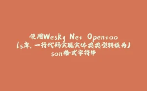 使用Wesky.Net.Opentools库,一行代码实现实体类类型转换为Json格式字符串-拾光赋