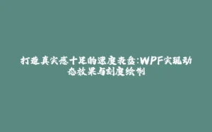 打造真实感十足的速度表盘：WPF实现动态效果与刻度绘制-拾光赋