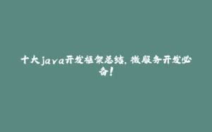十大java开发框架总结，微服务开发必备!-拾光赋