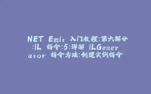.NET Emit 入门教程：第六部分：IL 指令：5：详解 ILGenerator 指令方法：创建实例指令-拾光赋