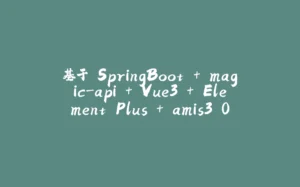 基于 SpringBoot + magic-api + Vue3 + Element Plus + amis3.0 快速开发管理系统-拾光赋