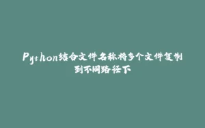 Python结合文件名称将多个文件复制到不同路径下-拾光赋