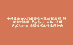 全网最适合入门的面向对象编程教程:19 类和对象的 Python 实现-使用 PyCharm 自动生成文件注释和函数注释-拾光赋