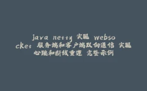 java netty 实现 websocket 服务端和客户端双向通信 实现心跳和断线重连 完整示例-拾光赋
