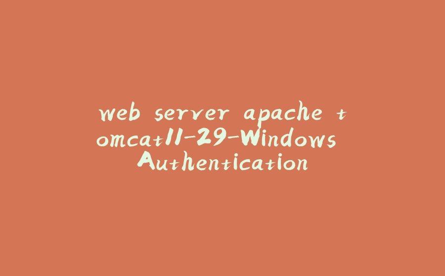 web server apache tomcat11-29-Windows Authentication - 拾光赋-拾光赋