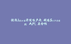 提高Java开发生产力,我选Stream API,真香啊-拾光赋