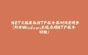 .NET实现获取NTP服务器时间并同步(附带Windows系统启用NTP服务功能)-拾光赋